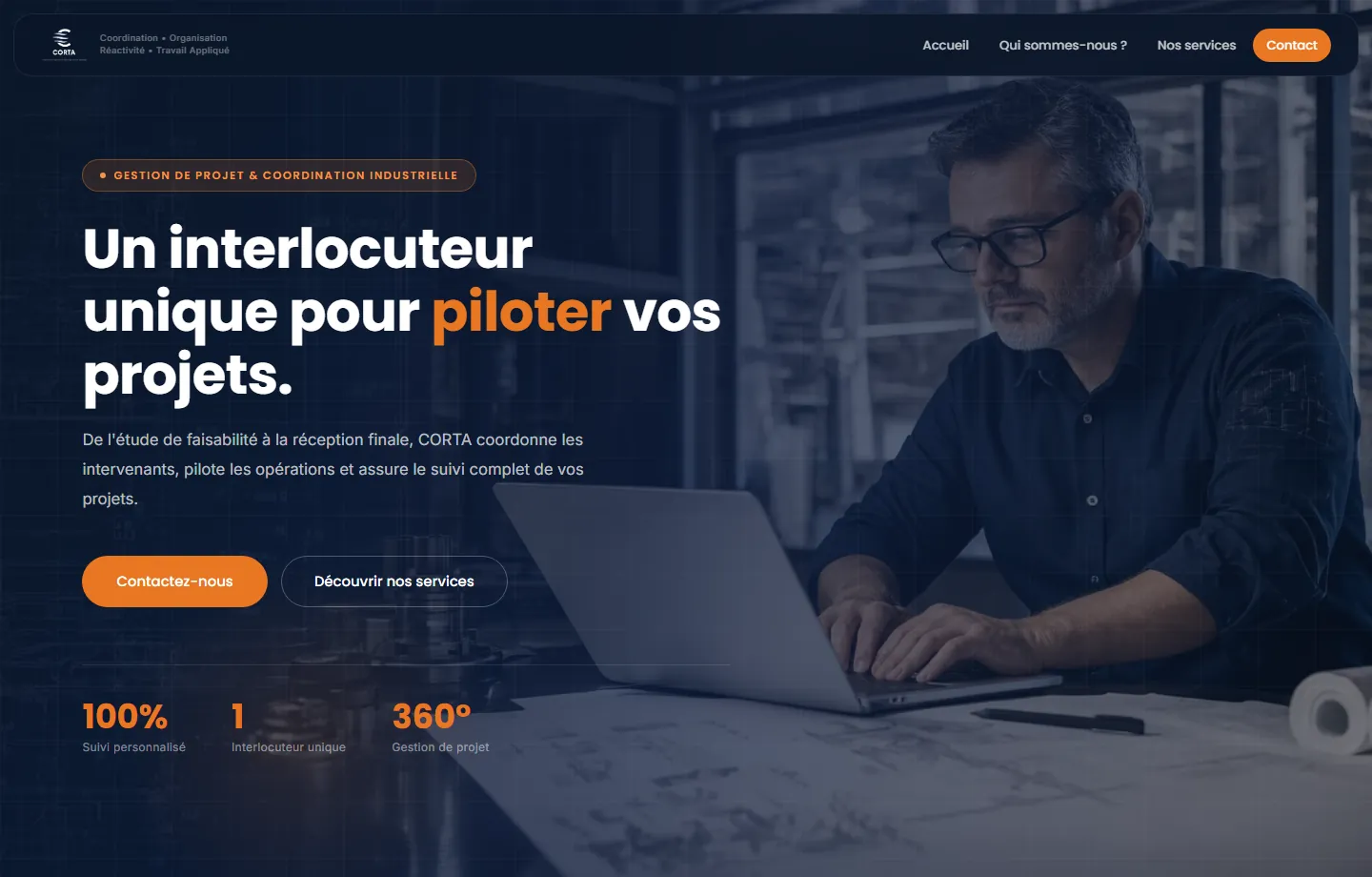 Page d'accueil du site CORTA